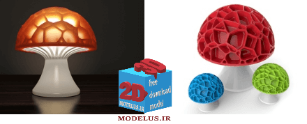 دانلود مدل پرینتر سه بعدی چراغ شب طرح قارچ