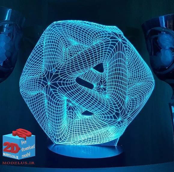 دانلود مدل حکاکی شکل هندسی چراغ شب