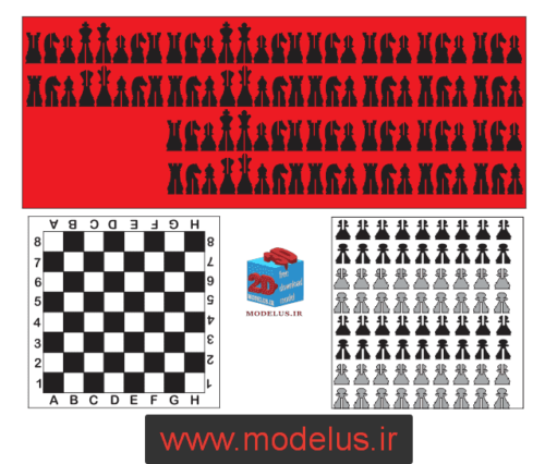 طرح برش لیزر شطرنج پازلی 1001