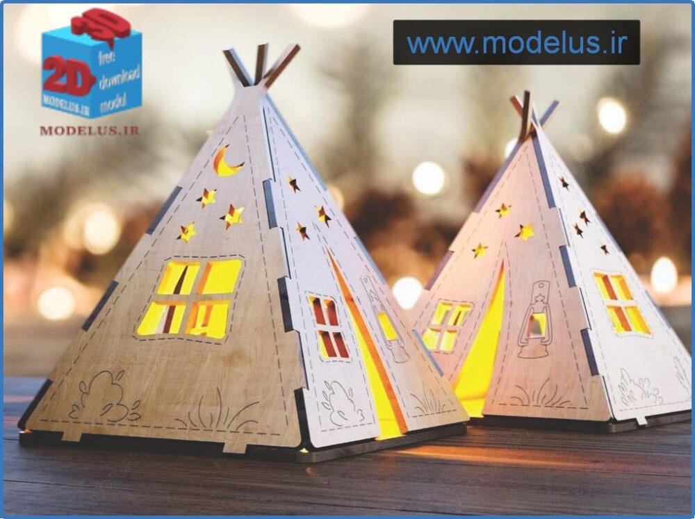 طرح برش لیزر چراغ فانتزی چادر 1003